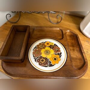 Vintage Retro MCM Himark Cheese and Cracker/cutting Board Tray
